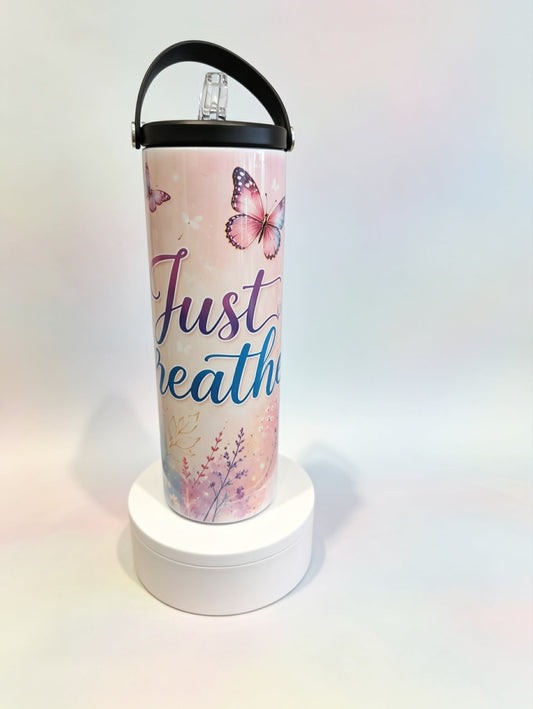 Just Breathe 20oz Tumbler with Straw and Handle | Insulated Travel Tumbler