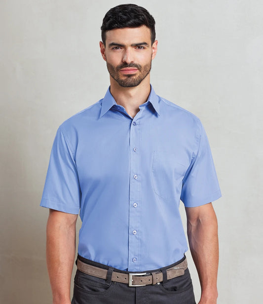 PR202 — Premier Short Sleeve Poplin Shirt