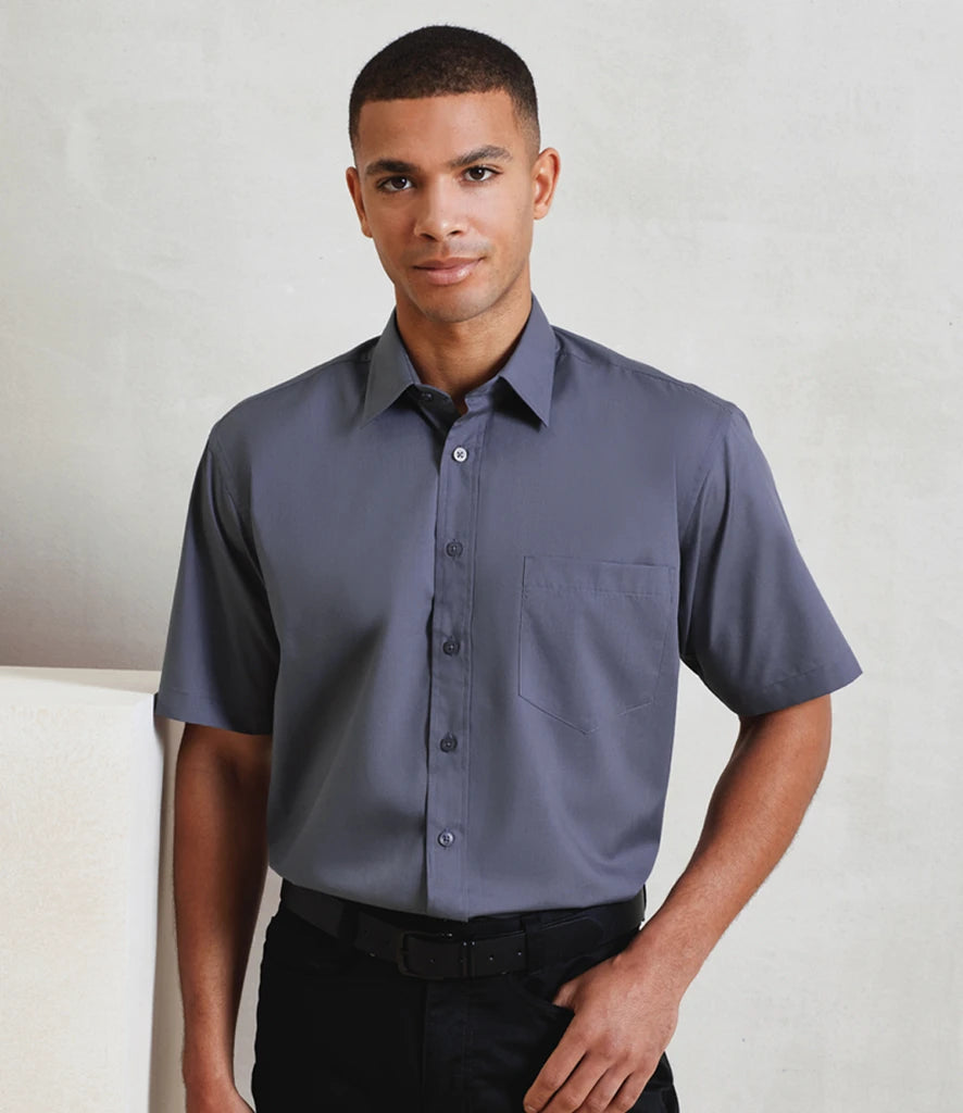 PR202 — Premier Short Sleeve Poplin Shirt