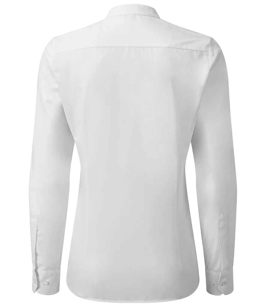 PR358 — Premier Ladies Banded Collar Grandad Shirt