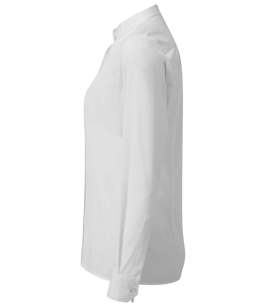 PR358 — Premier Ladies Banded Collar Grandad Shirt
