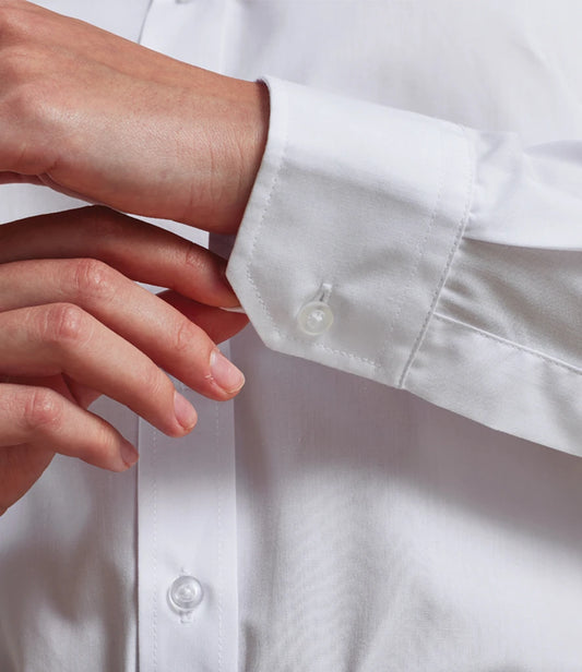 PR358 — Premier Ladies Banded Collar Grandad Shirt
