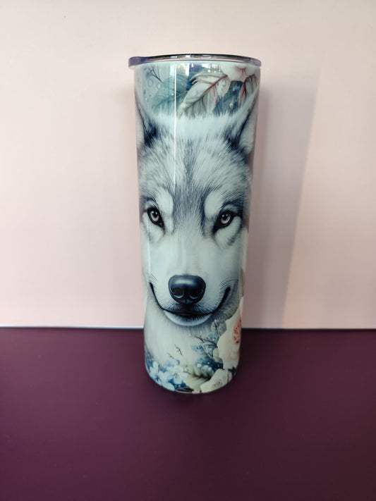 Wolf 20oz Insulated Tumbler | Stainless Steel Wolf Dreamcatcher Tumbler